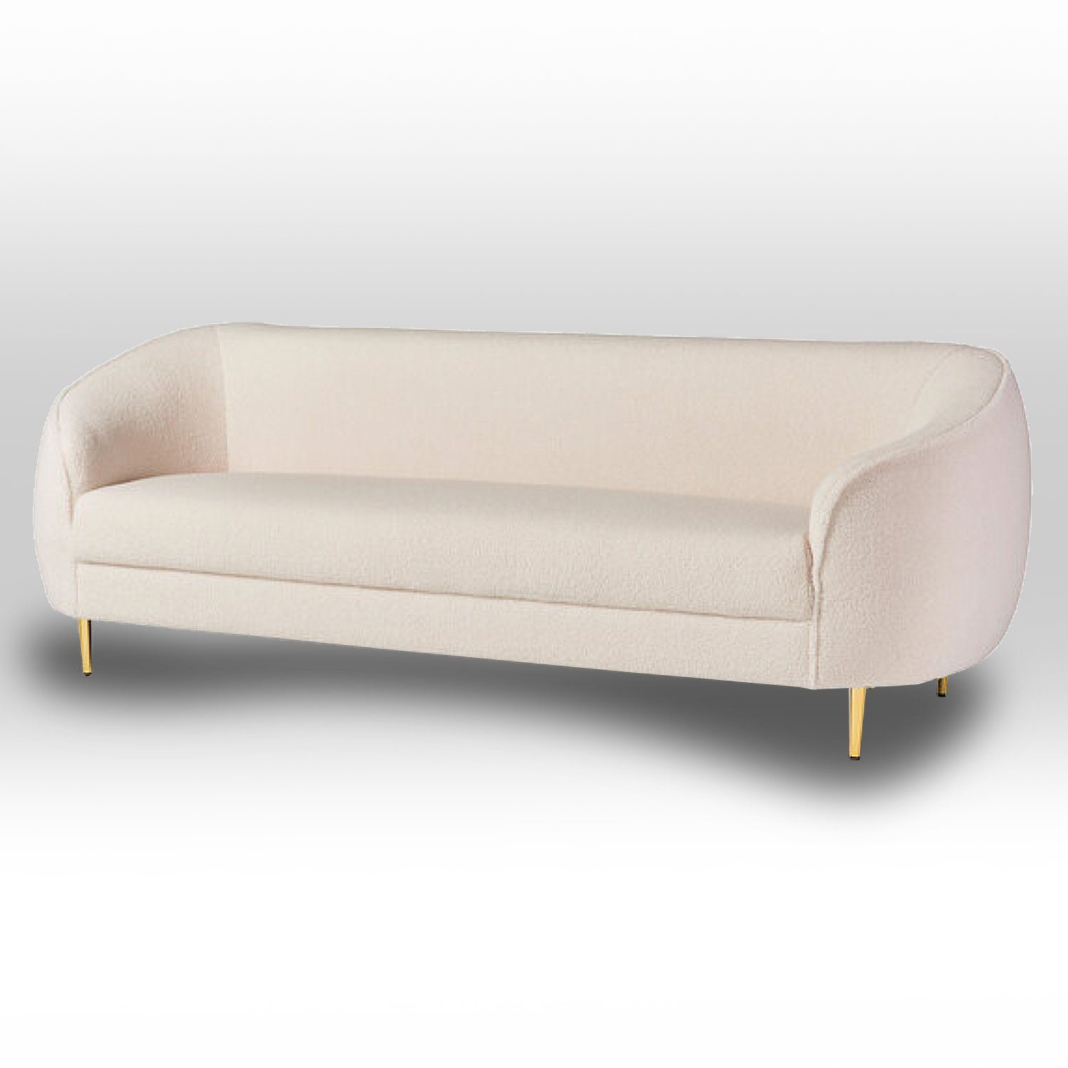 DM-Handel Sofa 3-er Sitz Design Sofa Plushsofa, Loungsofa Sitzmöbel Couch Creme 206x78x70 1 Teile, Plüsch-Couch