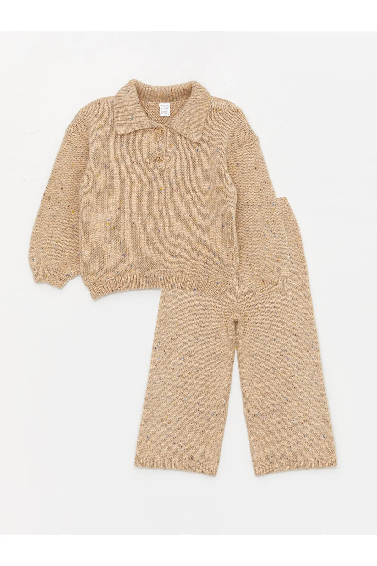 LC Waikiki  Gemusterter Rollkragenpullover und lange Hose für Babys im 2er-Set
