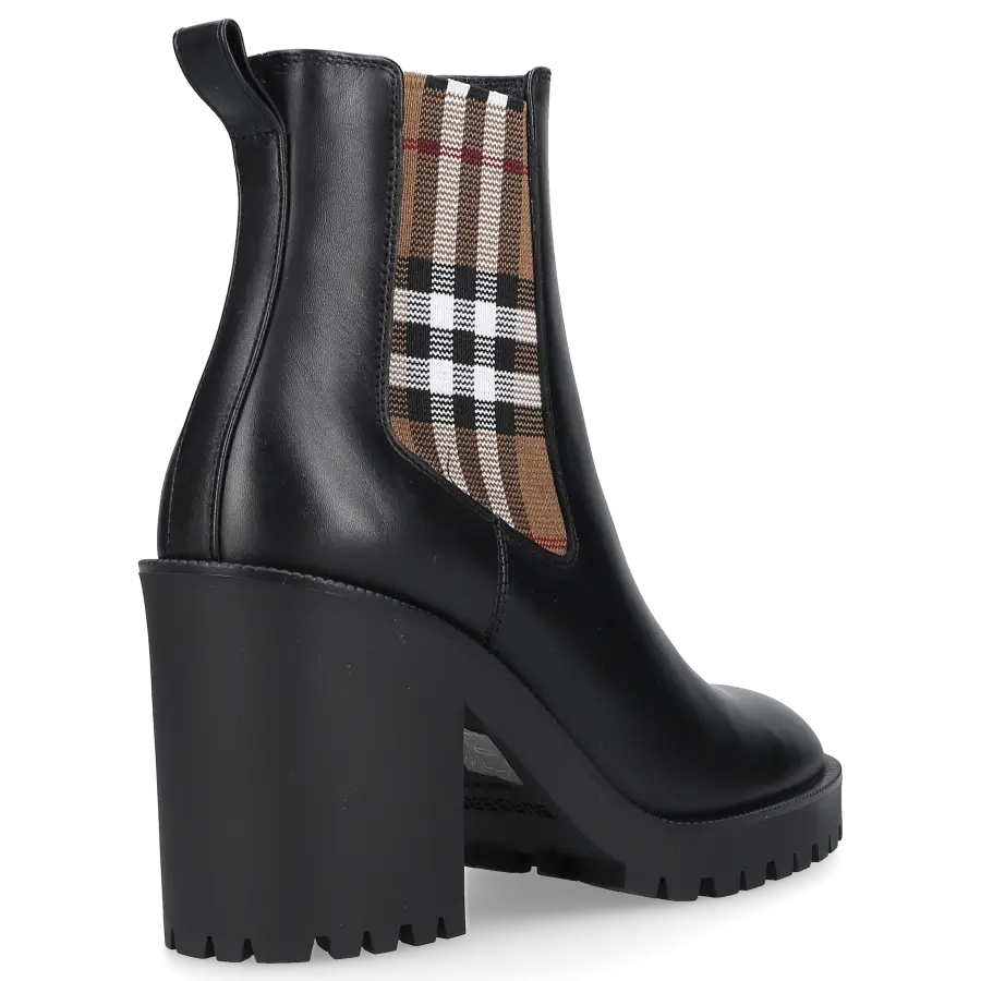 Burberry - Stiefeletten CHECK PANEL Kalbsleder - schwarz