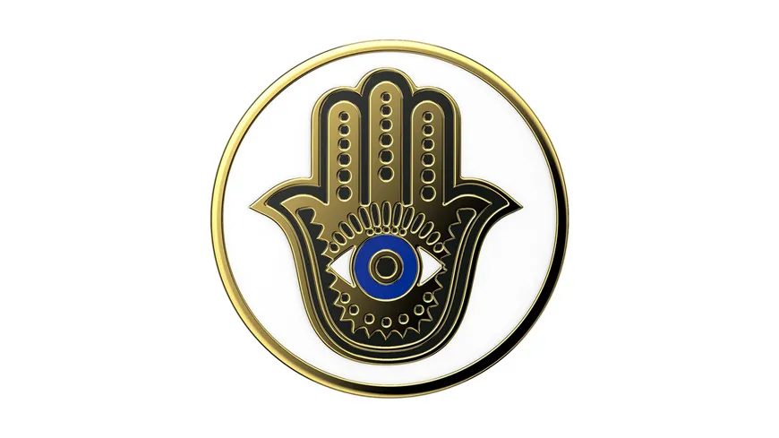 PopGrip Premium Enamel- ausziehbarer Handy-Griff Handyhalter - Hamsa Hand