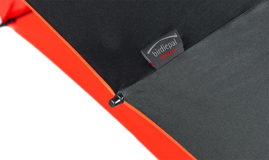 EuroSCHIRM® Stockregenschirm birdiepal® seasons, schwarz/orange, Mit UV-Lichtschutzfaktor 50+