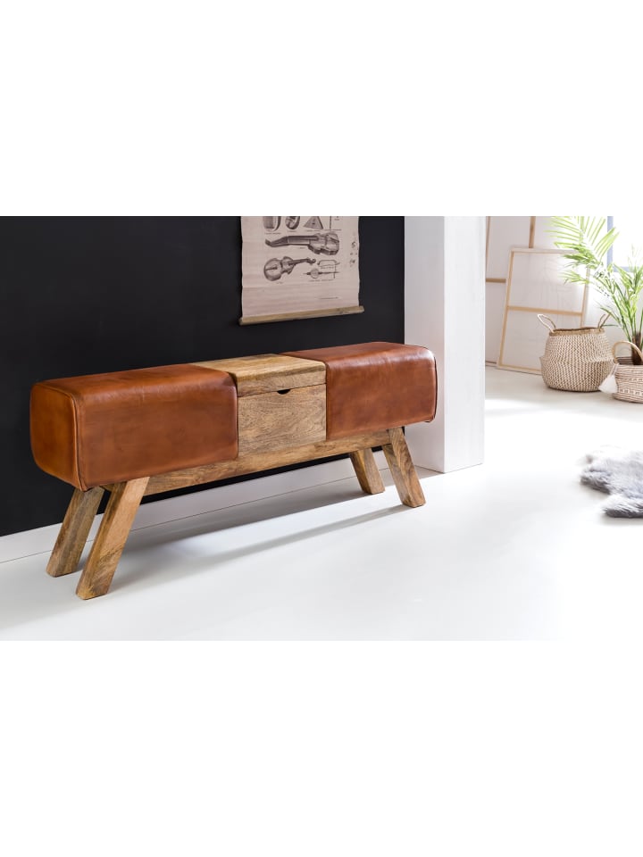KADIMA DESIGN Turnbock | Echtleder, 120x29x53cm, Braun, Aufbewahrung günstig kaufen onesize