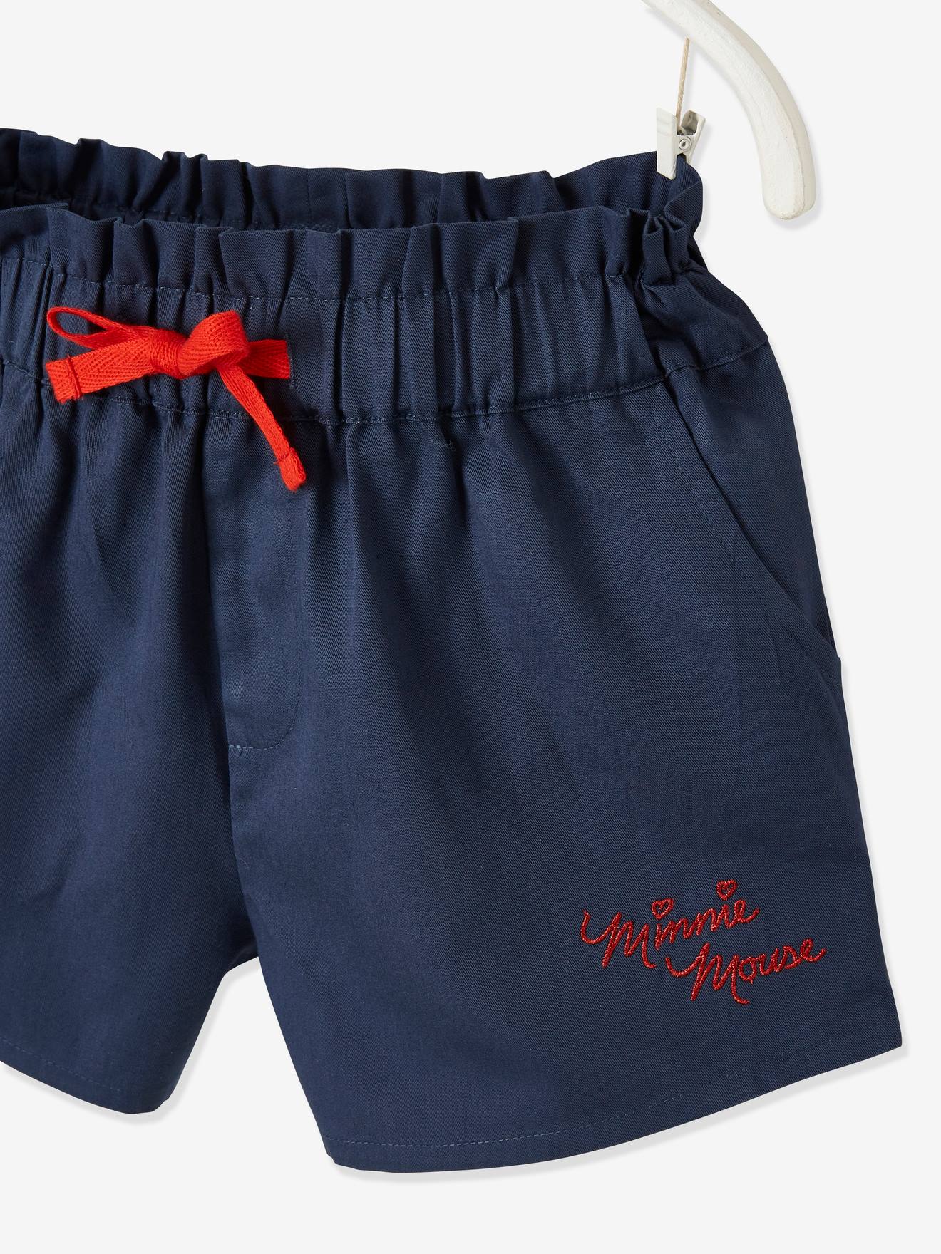 Ensemble fille T-shirt et short DS Minnie® gris chiné / bas twill bleu