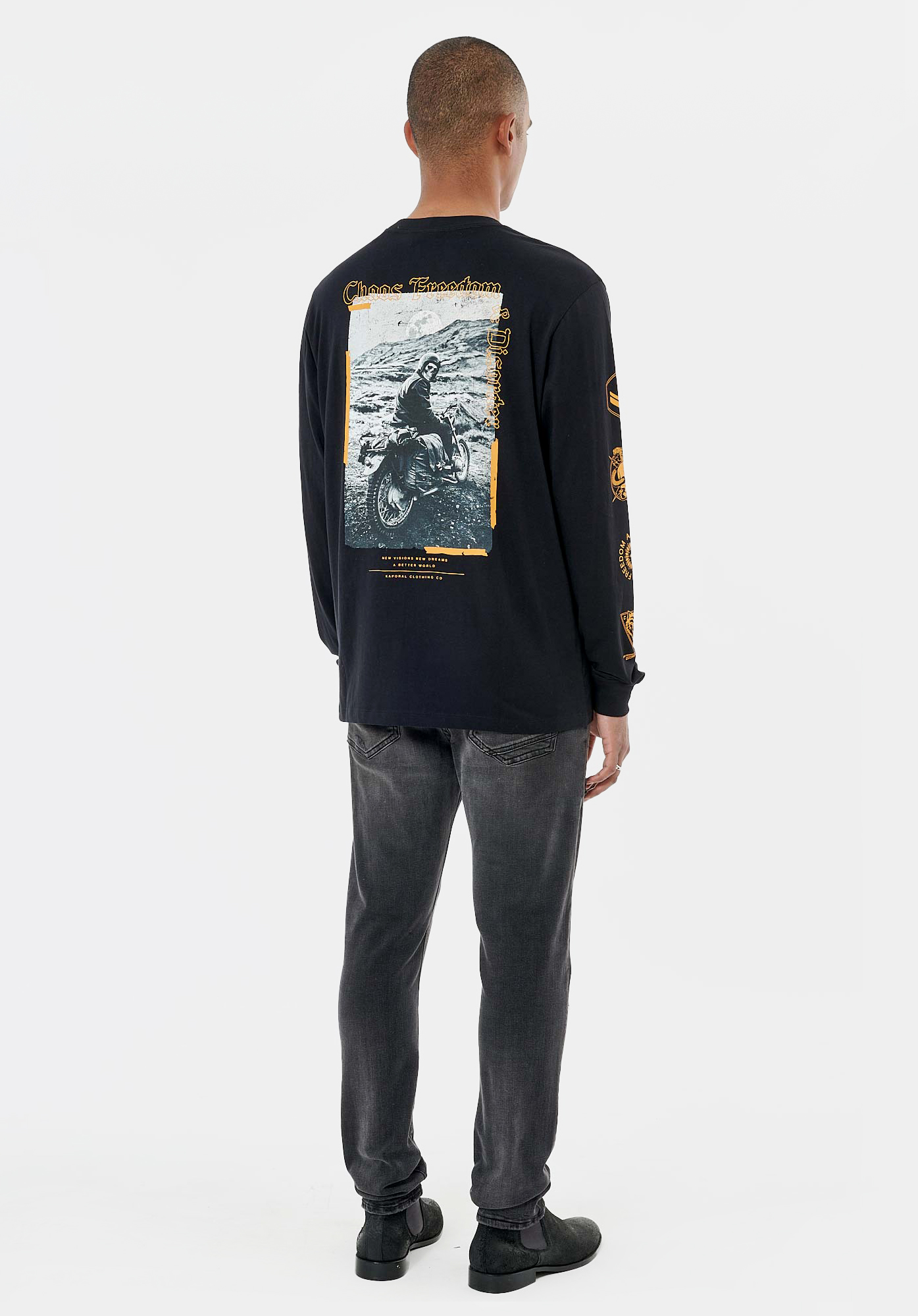 REGAN  T-shirt noir homme 100% coton