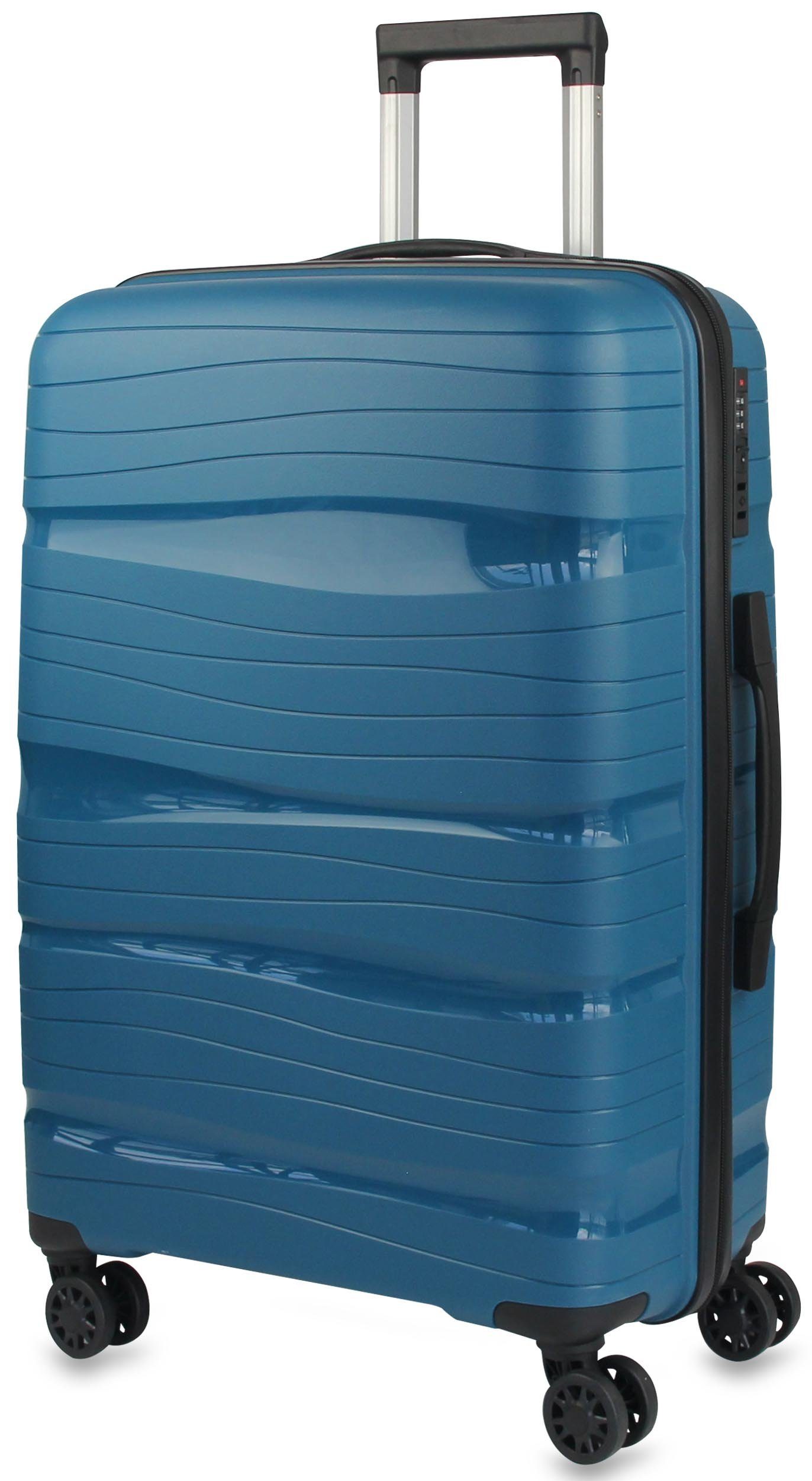 Frentree Koffer 360° drehbar mit TSA-Zahlenschloss, 4 Rollen, Trolley (3 Größen: Handgepäck/L/XL oder SET) aus ABS Kunststoff
