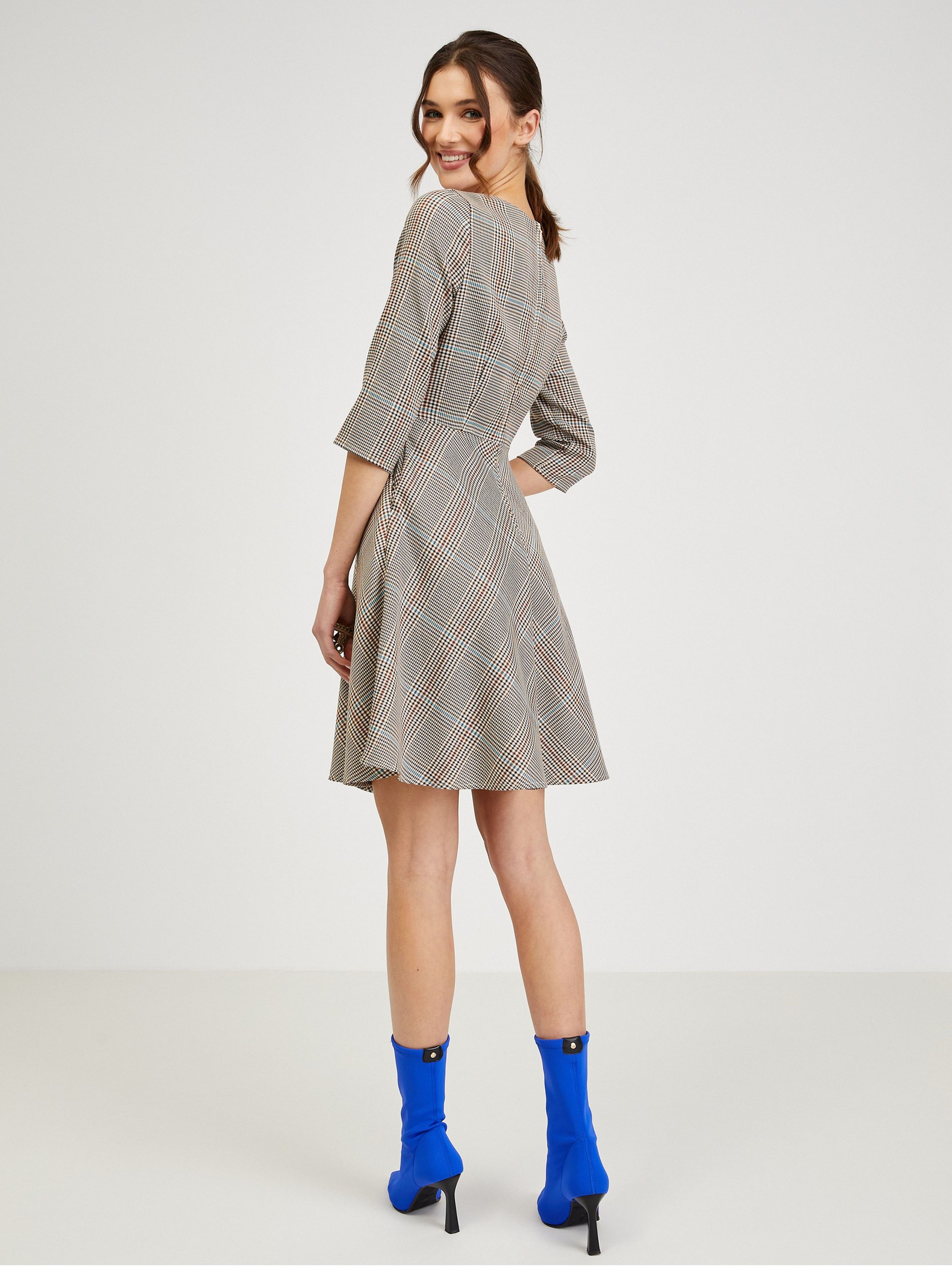 Braunes kariertes Kleid ORSAY