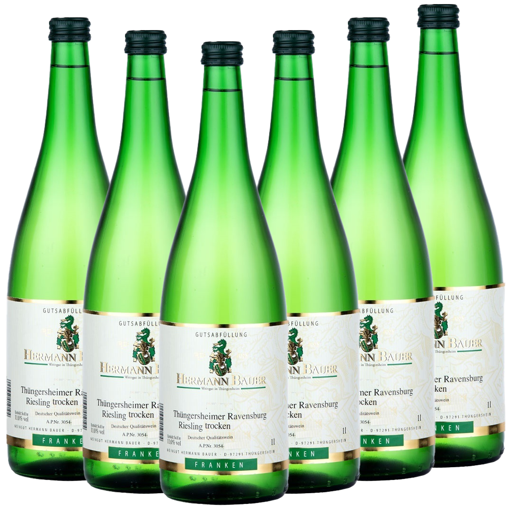 Weingut Hermann Bauer Thüngersheimer Ravensburg Riesling QbA trocken - 6er Karton