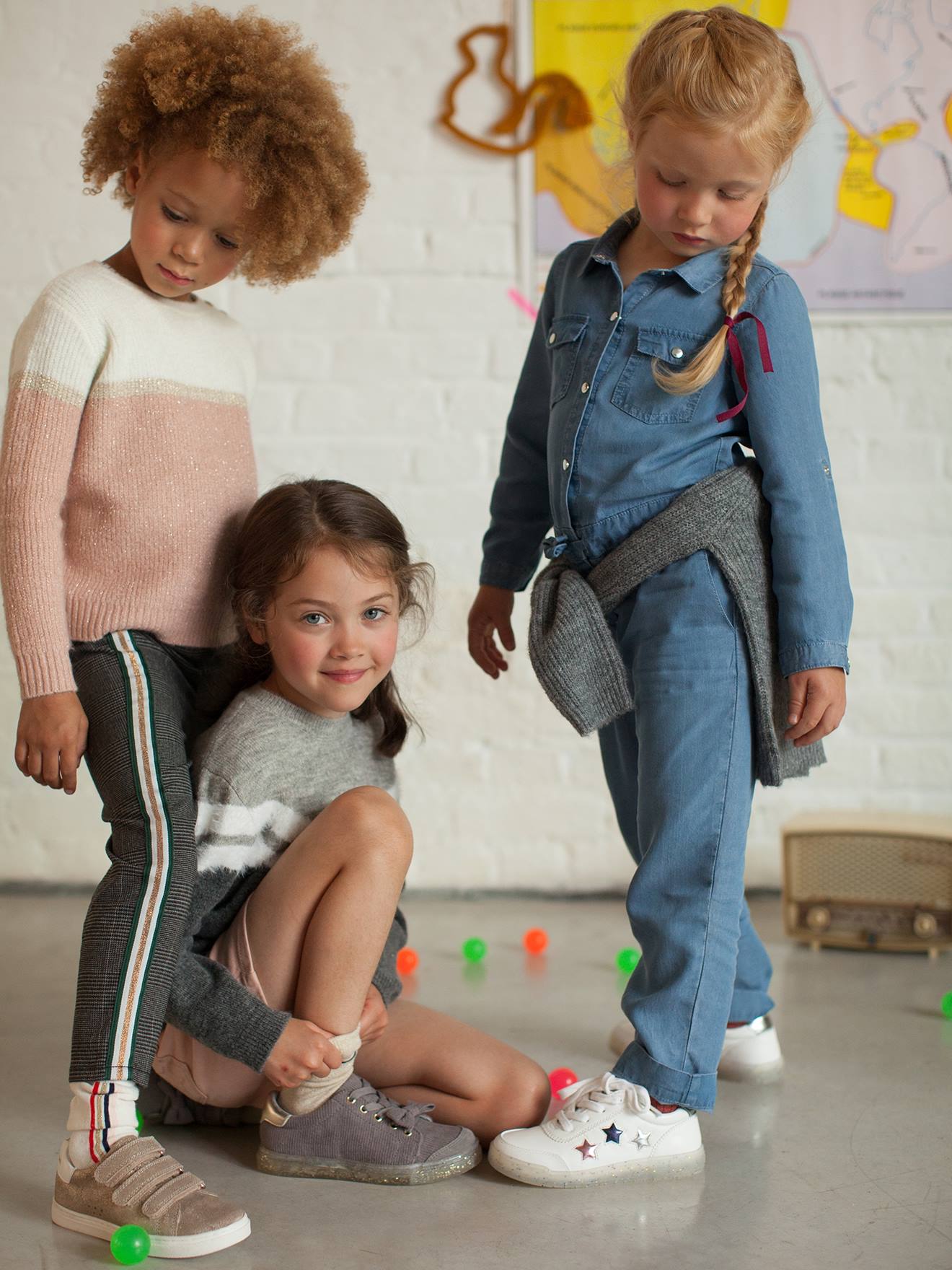 Vertbaudet Luftiger Mädchen Jumpsuit Oeko-Tex - blue stone