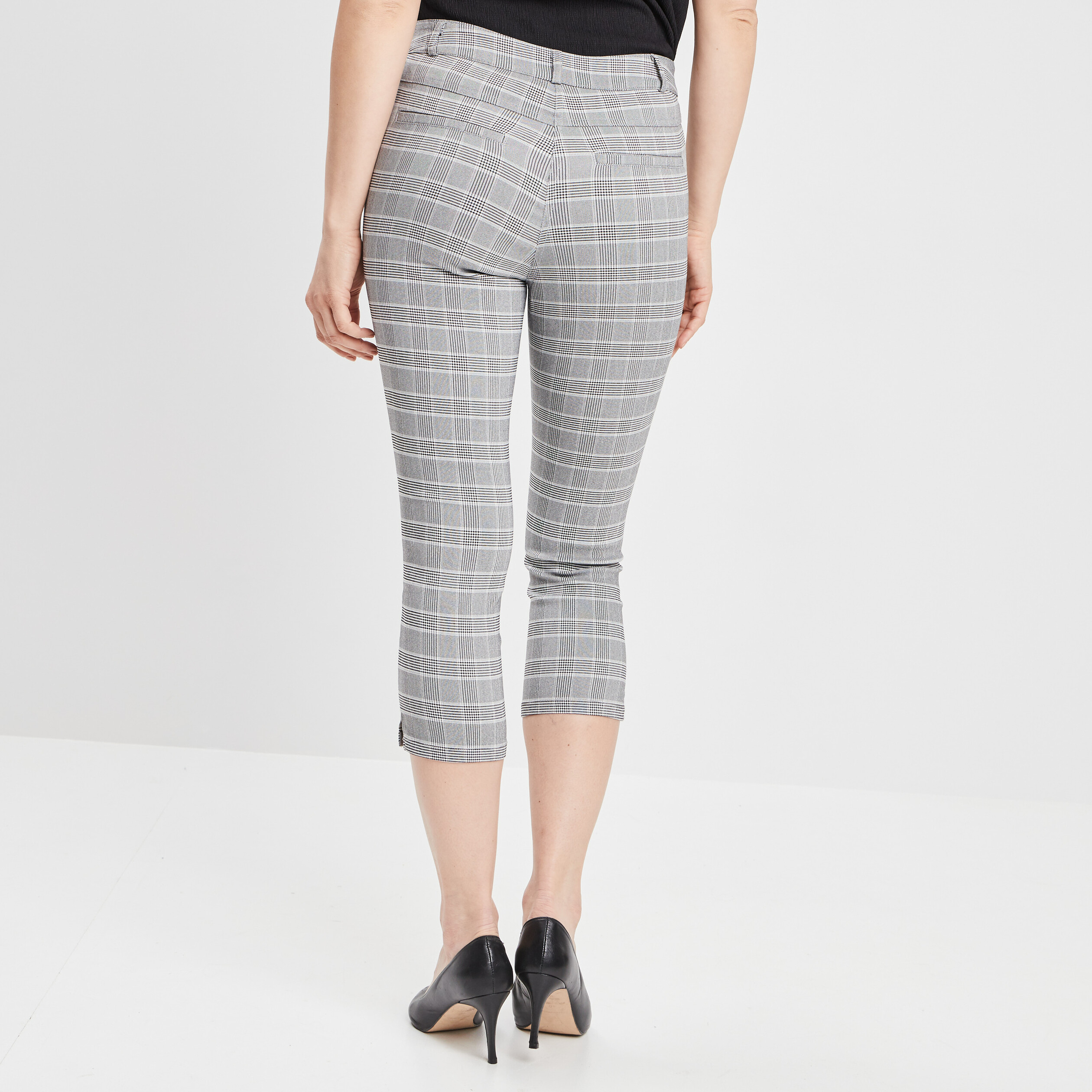 Pantacourt ajusté taille haute blanc femme | La Halle