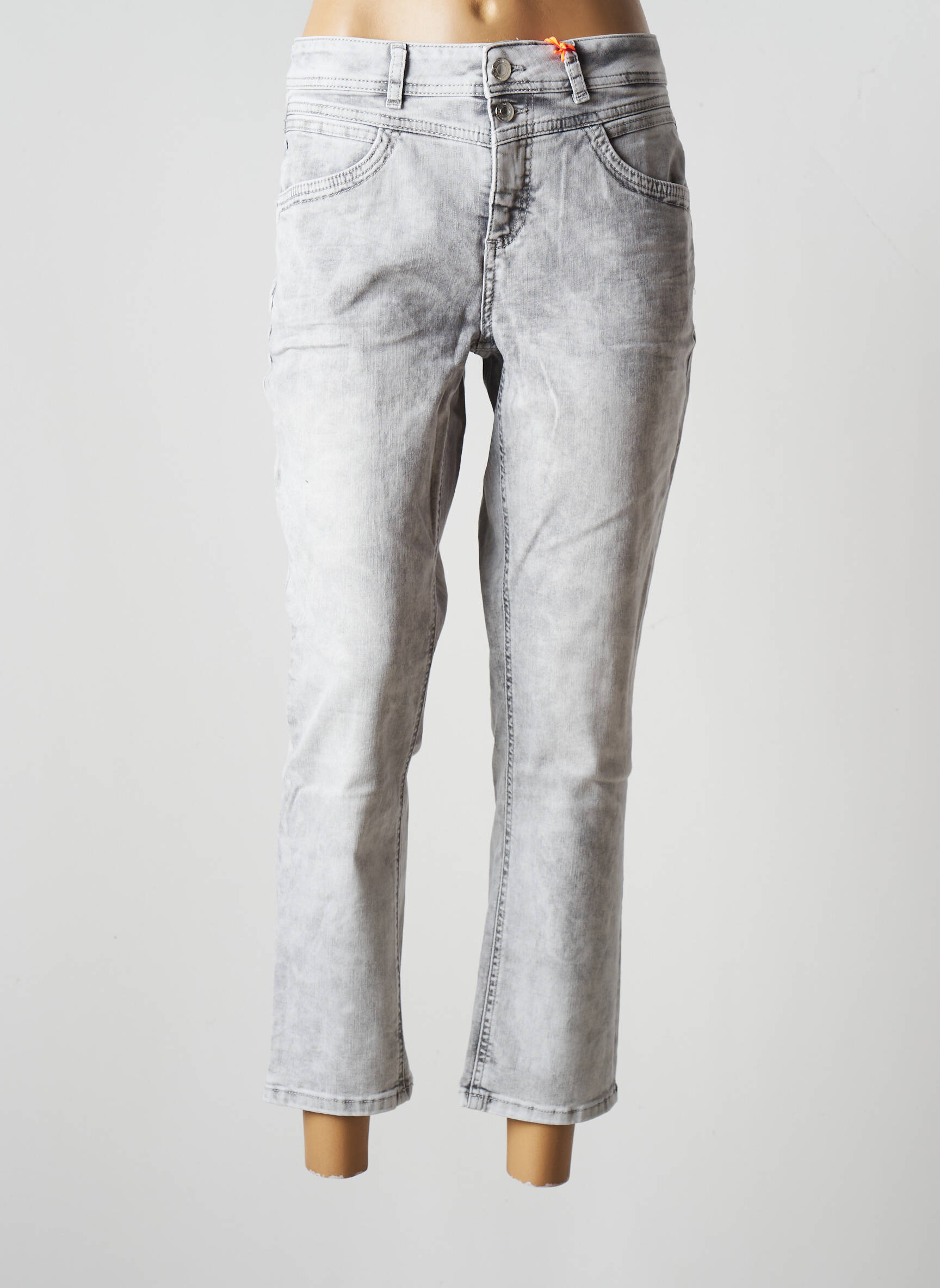 Street One Jeans Coupe Slim Femme couleur gris