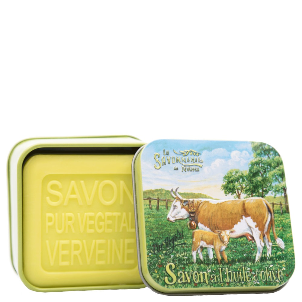 La savonnerie de nyons Savon 100g Verveine et Boîte Métal Vaches Savon