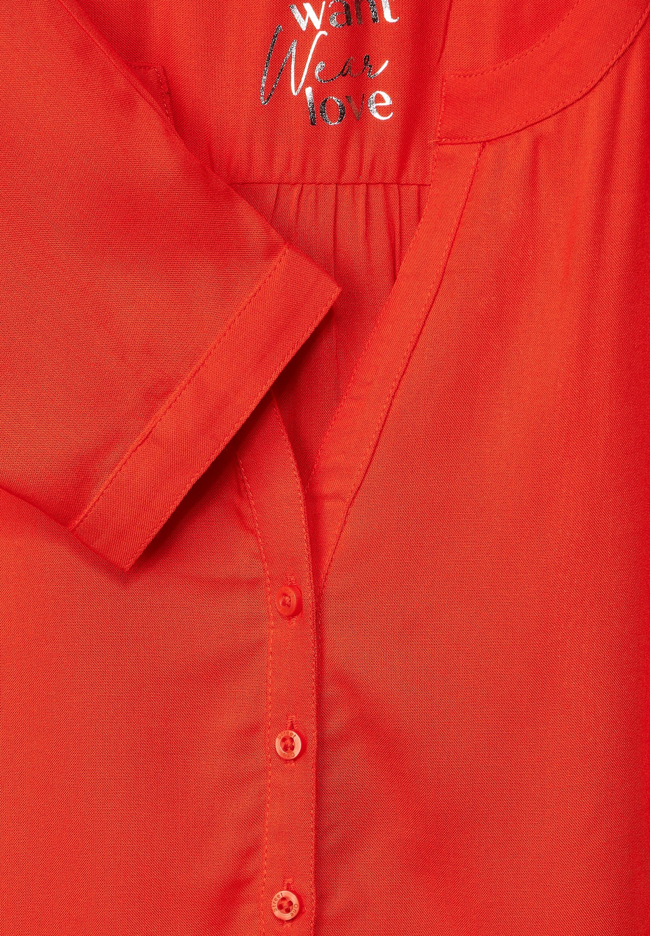 STREET ONE Klassische Bluse Street One Uni Bluse in Juicy Mandarine (1-tlg) Nicht Vorhanden