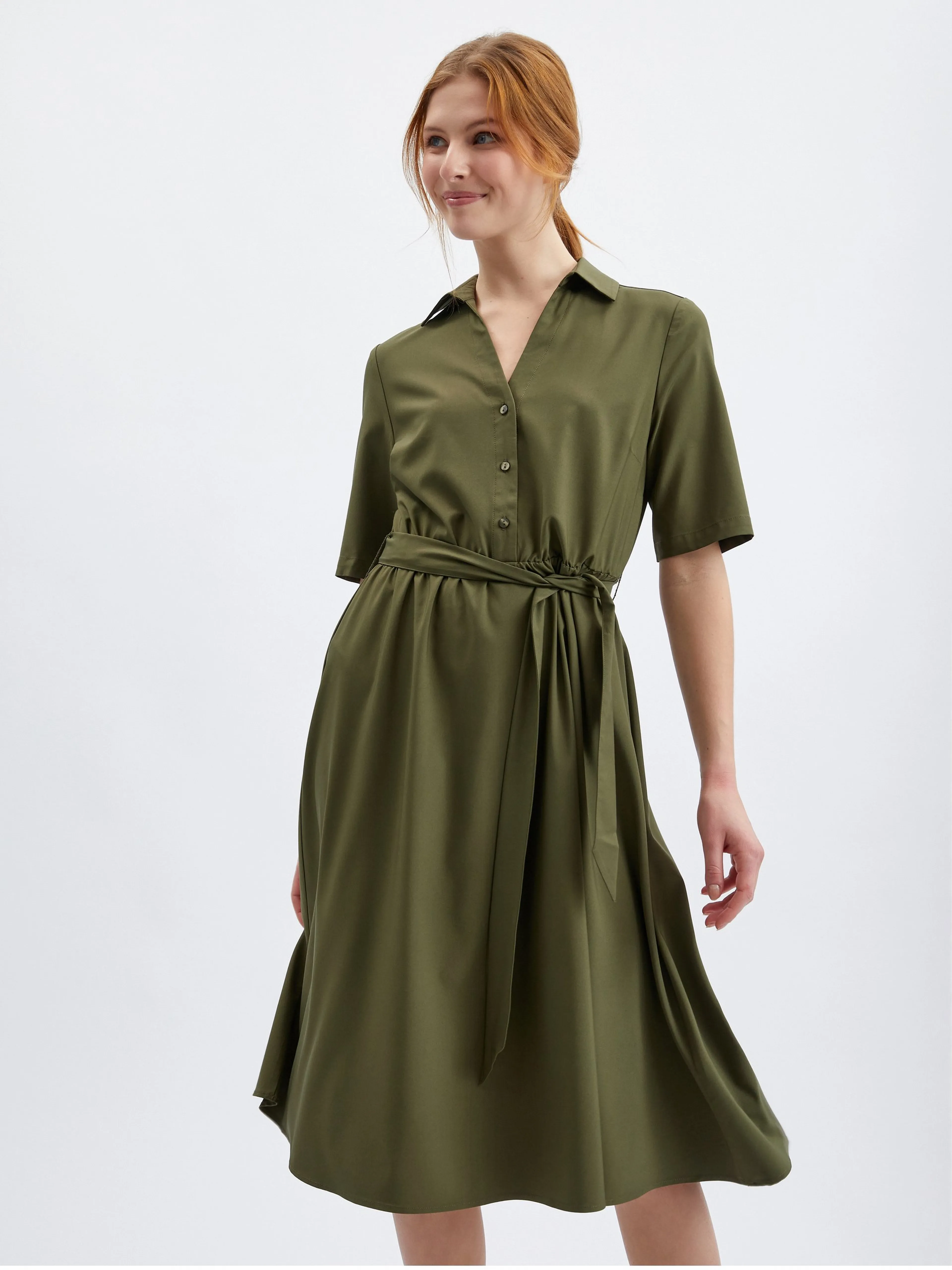 Khakifarbenes Damenkleid ORSAY