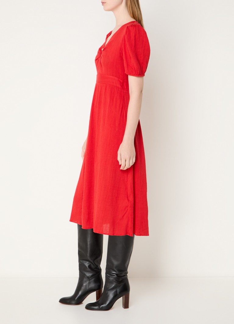 Rochie midi Stella de la ba&sh cu detalii ajurate.