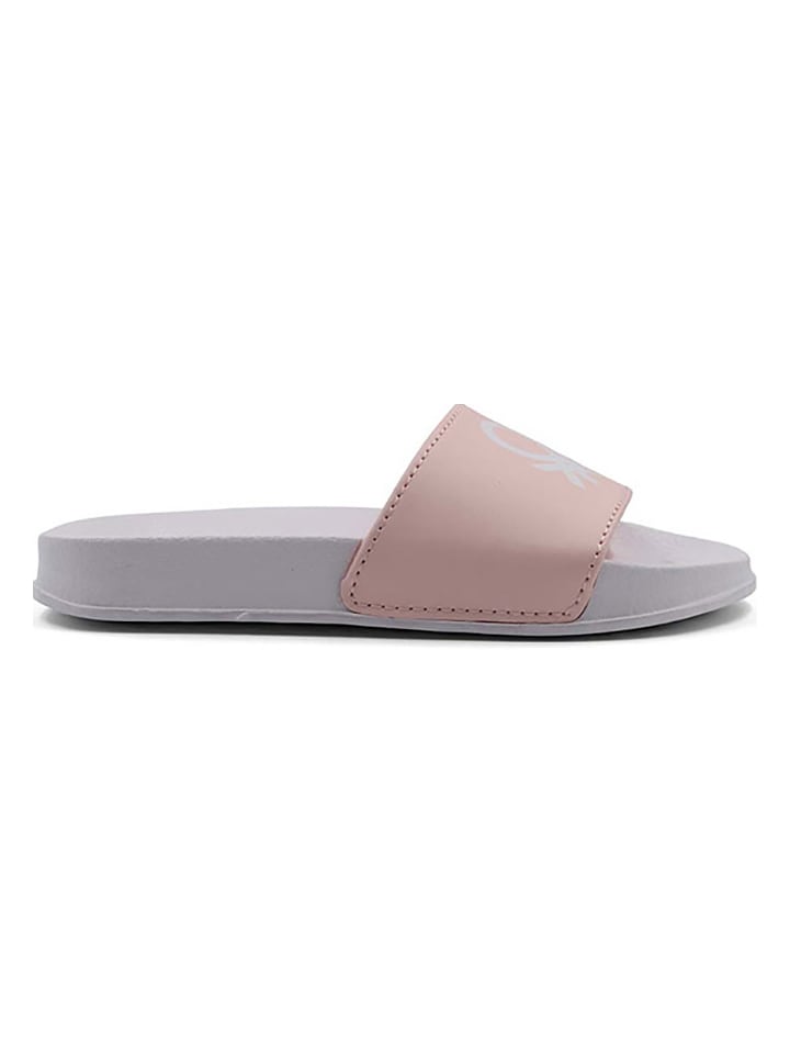 Benetton Pantoletten in Weiß/ Rosa günstig kaufen