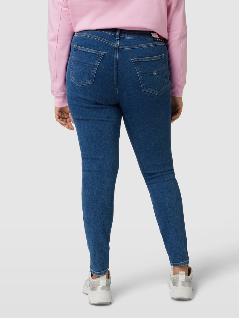 PLUS SIZE Jeans mit Label-Patch Modell 'MELANY' in jeans