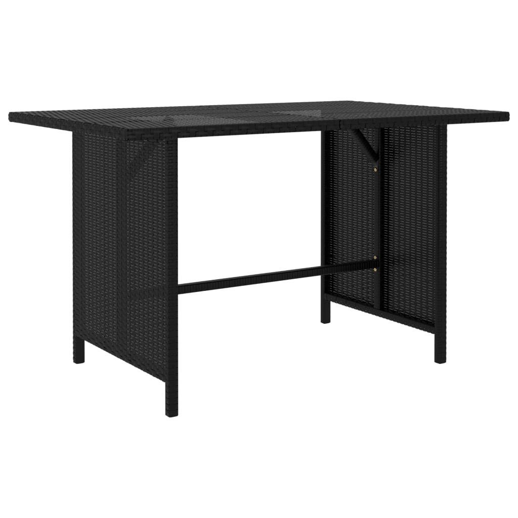 vidaXL Loungesofa Garten-Esstisch Schwarz 110x70x65 cm Poly Rattan, 1 Teile