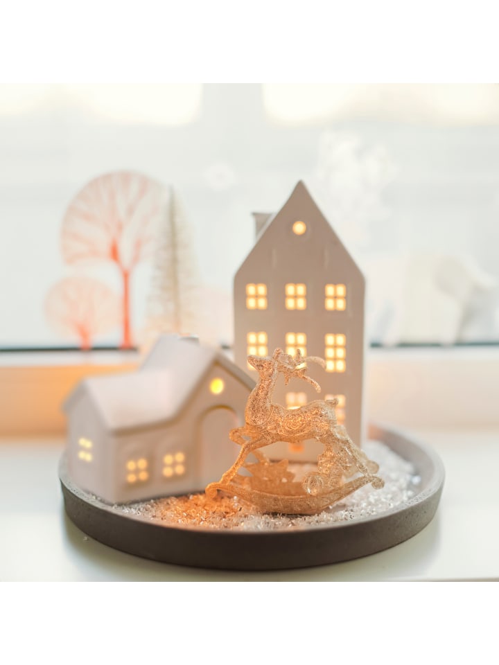 relaxdays Teelichthaus in Weiß - (B)11 x (H)9 x (T)6 cm günstig kaufen onesize