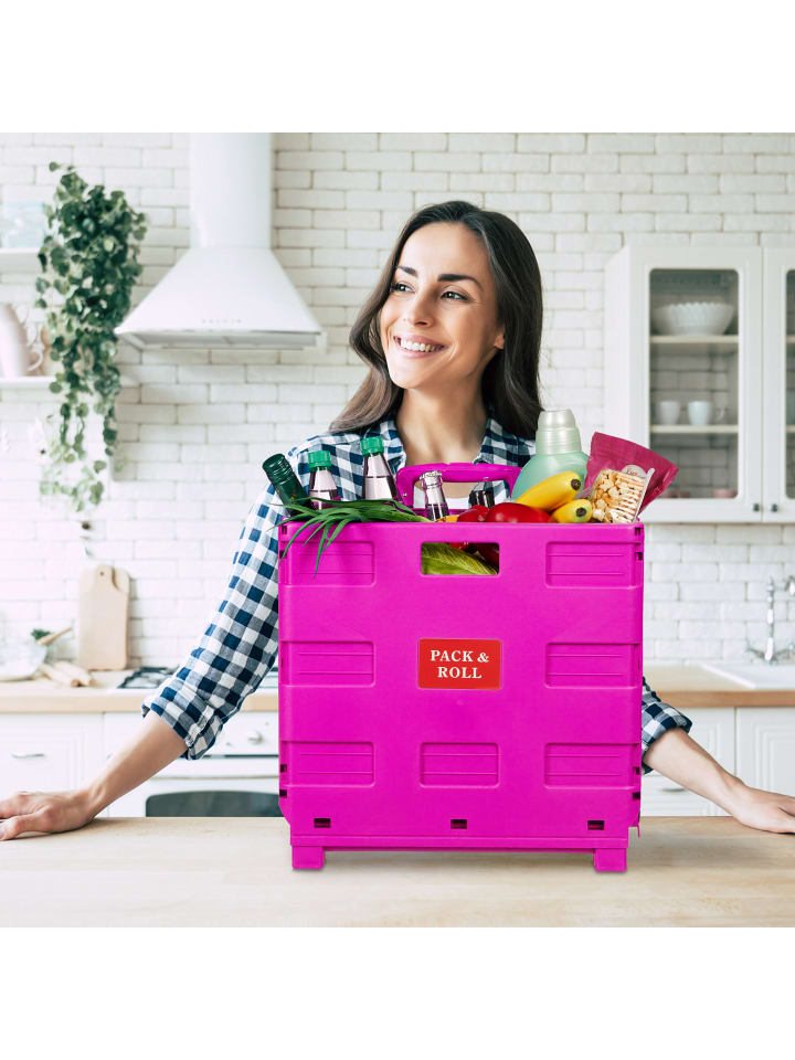 relaxdays Einkaufstrolley in Pink günstig kaufen onesize