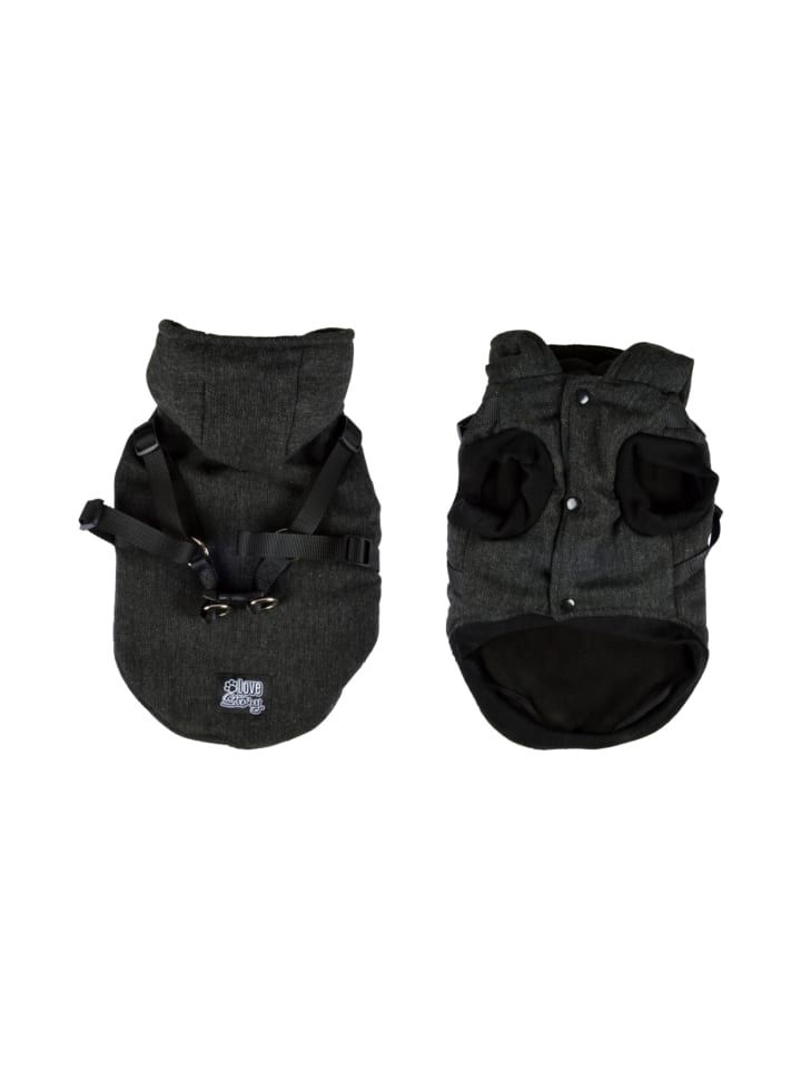 dynamic24 Hunde Mantel mit Gurt Winterjacke Hundemantel  in Anthrazit günstig kaufen
