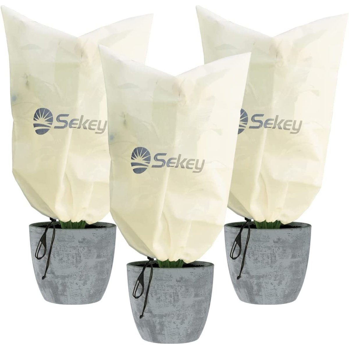 Sekey Winterschutzhaube 3 Stück 80 * 60cm Winterschutz für Kübelpflanzen 50g/ Dicker Pflanzen (3-St), Frostschutz Kübelpflanzensack Pflanzenabdeckungen für Balkonpflanzen