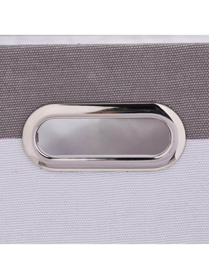 relaxdays 2 x Aufbewahrungsbox in Grau/ Weiß - (B)30,5 x (H)30,5 x (T)30 cm günstig kaufen onesize