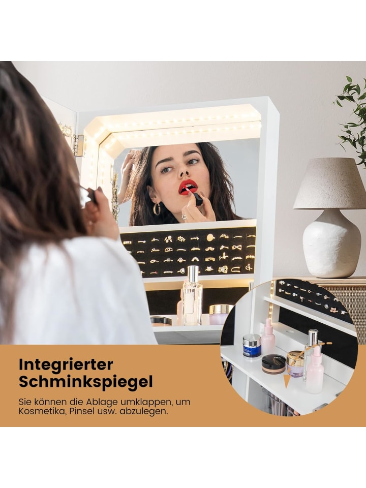 COSTWAY Schmuckschrank mit LED in Weiß günstig kaufen onesize