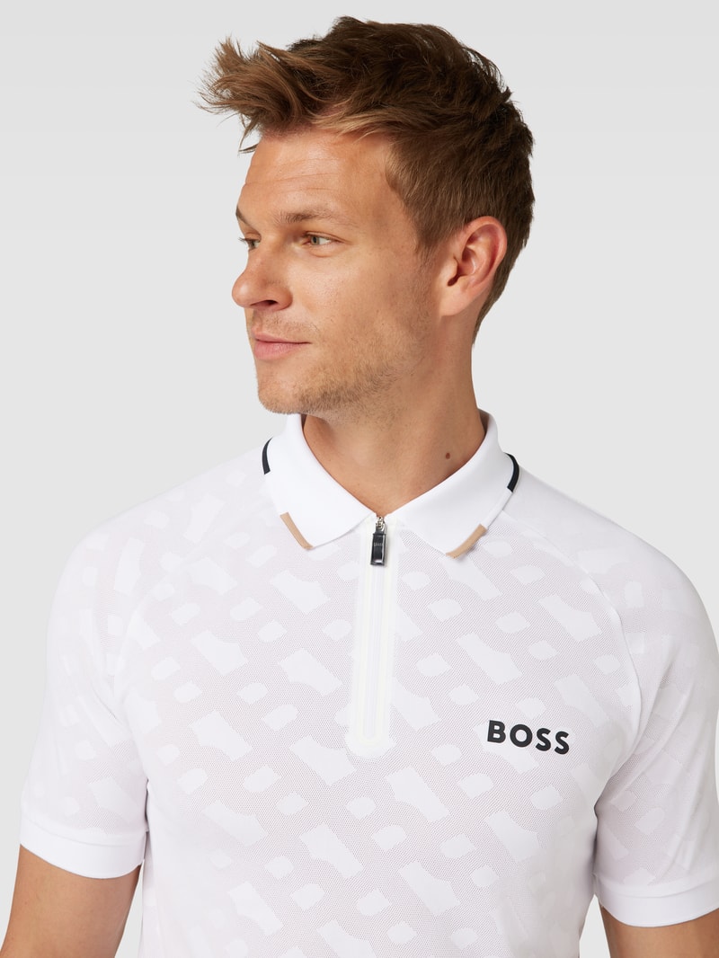 Poloshirt mit Label-Detail Modell 'Philix' in weiß