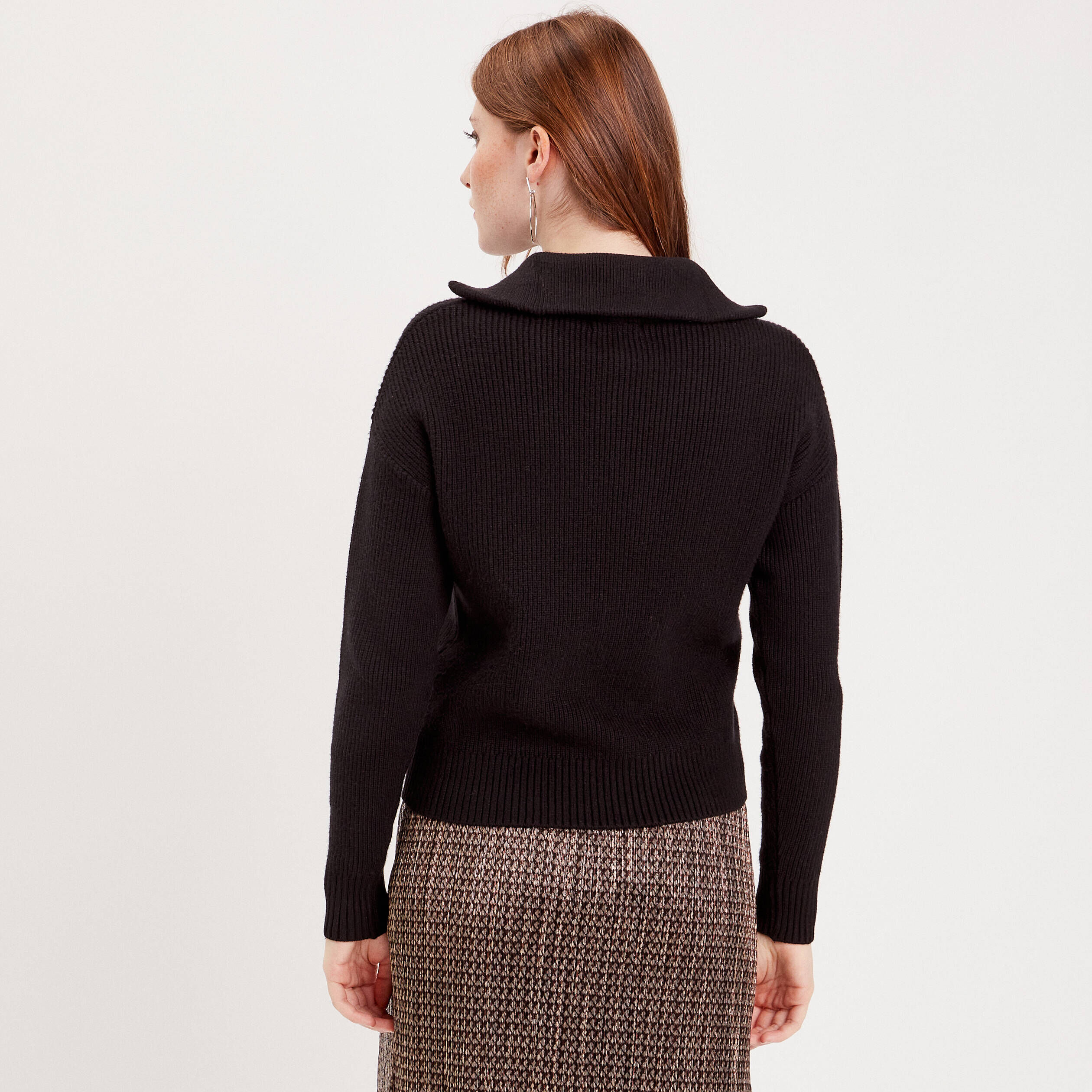 Pull col camionneur noir femme | Cache Cache