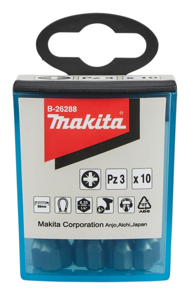 Șurubelniță Makita Accessories B-26288 PZ3 x 50 mm, 10 bucăți
