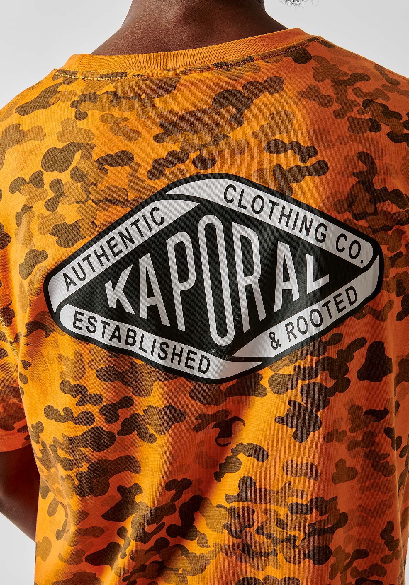 RAMON  T-shirt orange camouflage Homme 100% coton