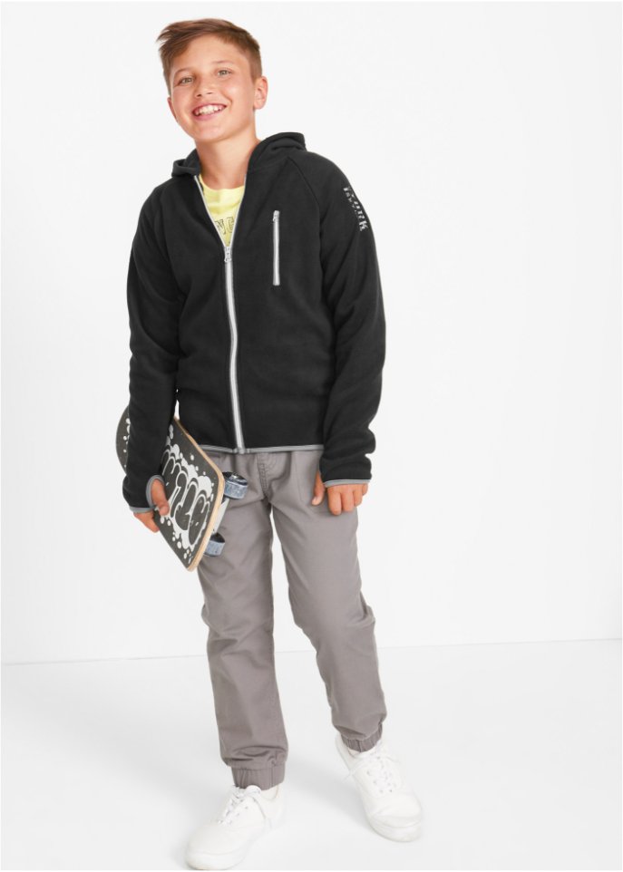 Fleecejacke mit Kontrastdetails