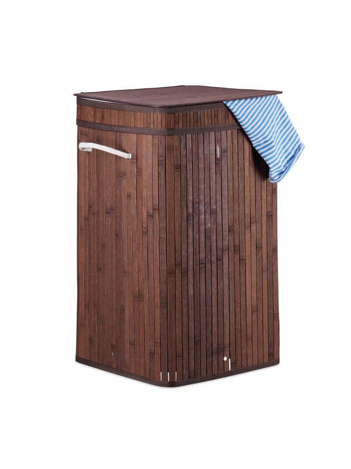relaxdays Wäschekorb in Braun - (B)36 x (H)63 x (T)36 cm günstig kaufen onesize