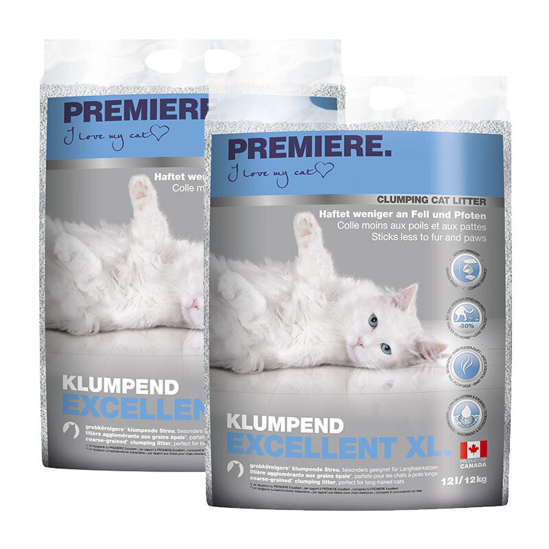 PREMIERE Katzenstreu PREMIERE Excellent XL Klumpstreu 2x12 kg