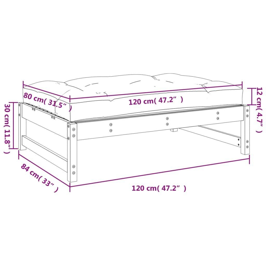 vidaXL Loungesofa Gartenhocker 120x80 cm Massivholz Kiefer, 1 Teile