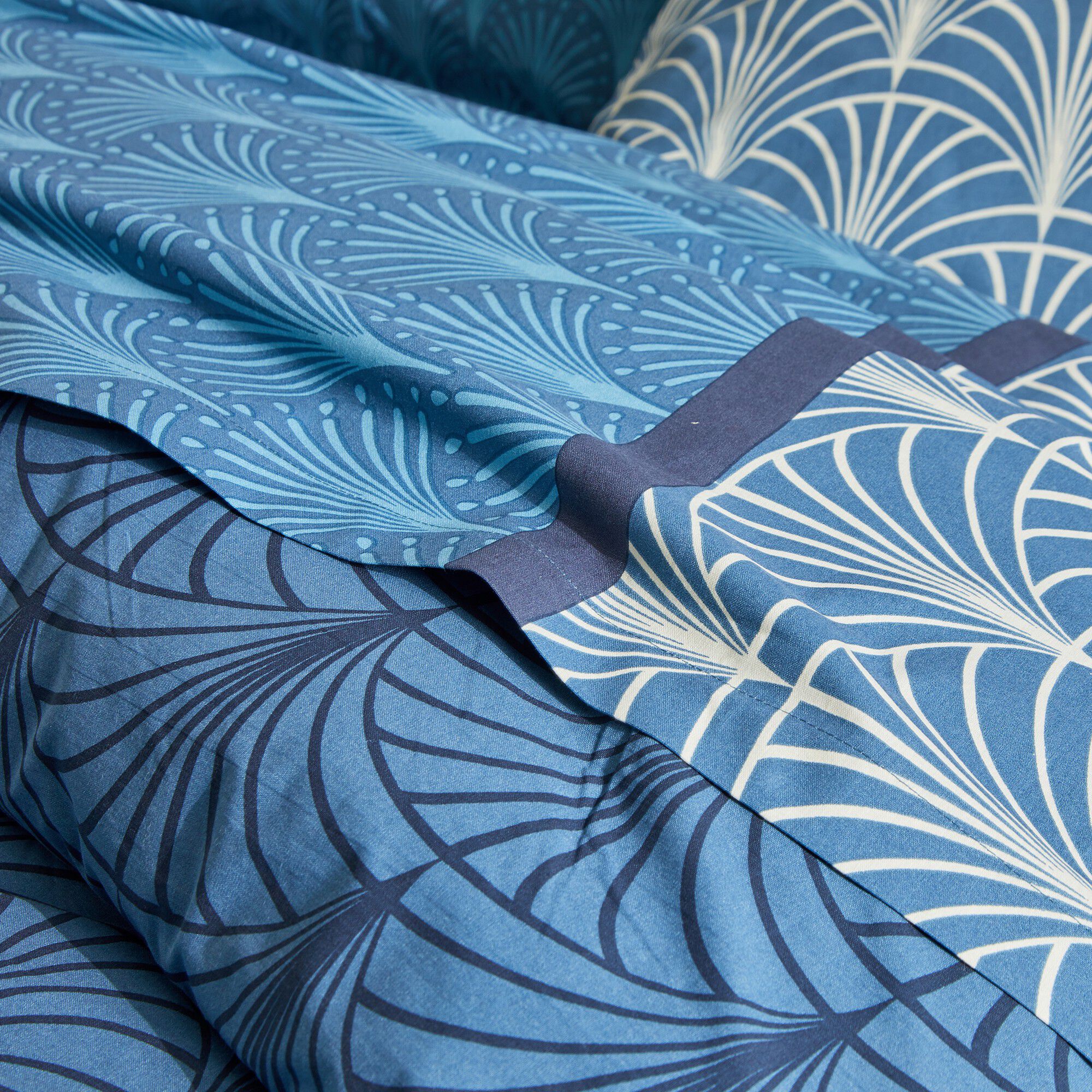 Linge de lit Eddy en coton à motifs graphiques