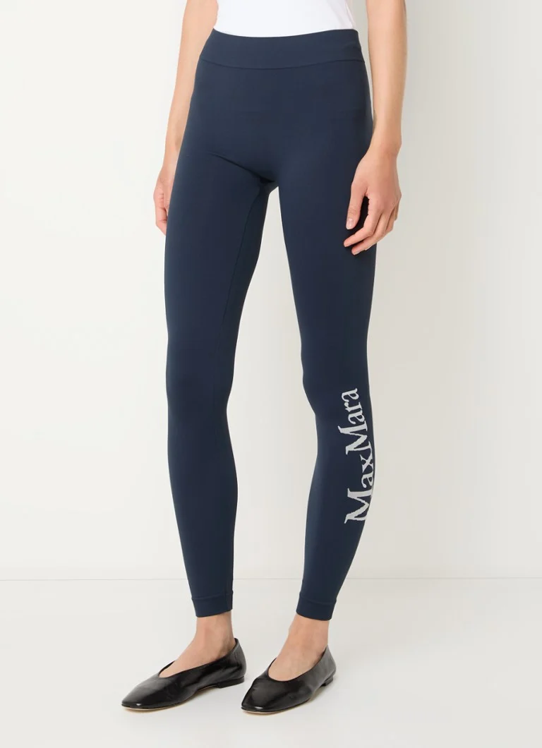 MaxMara Basilea high waist leggings with knitted-in logo