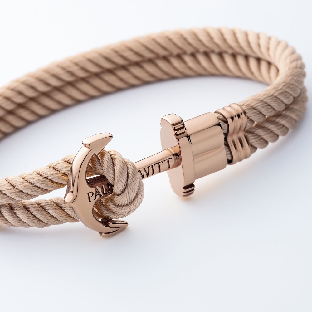 Paul Hewitt Bracelet Acier inoxydable recylé, Perlon/nylon or rose Bracelet