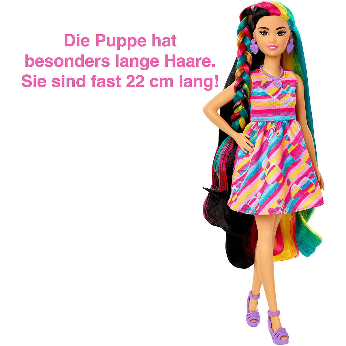 Barbie Totally Hair Puppe (schwarze/bunte Haare) inkl. Styling-Zubehör