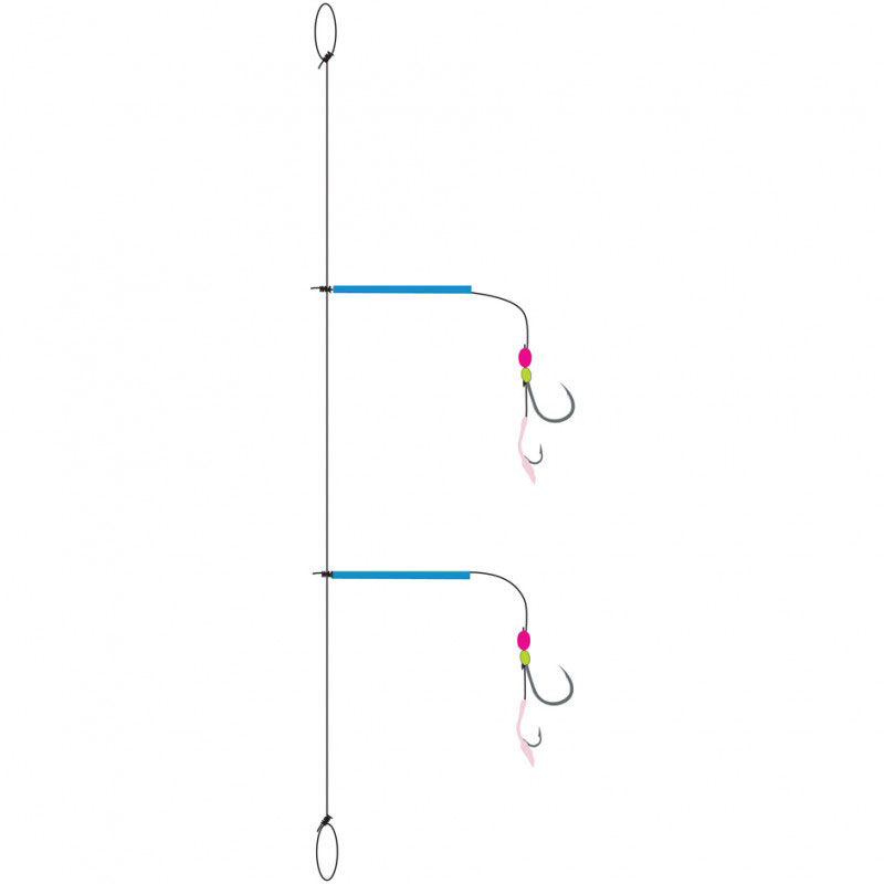 Flashmer multi-touch sea fishing leader with 2 size 2 hooks