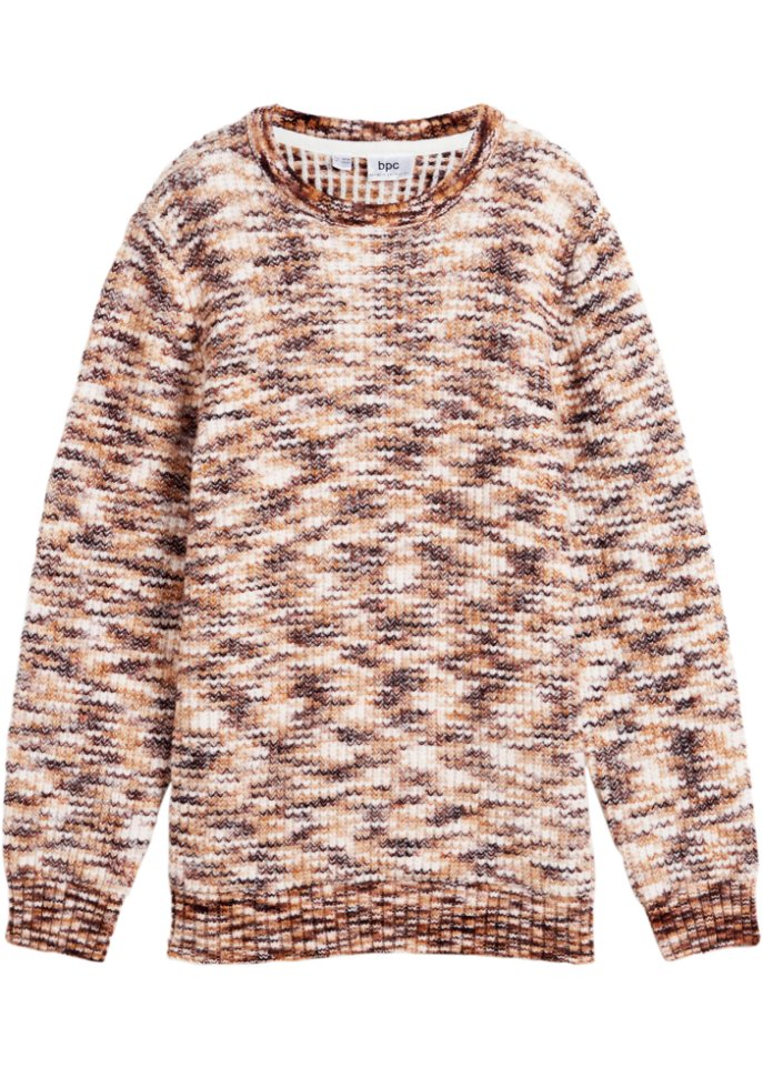 Jungen Melange-Strickpullover