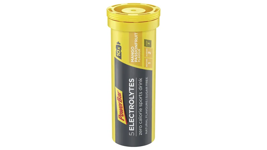 POWERBAR® 5ELECTROLYTES - 5 Elektrolyte. 0 Zucker. 0 Kalorien. 100% Erfrischung. - Mango-Maracuja-Geschmack