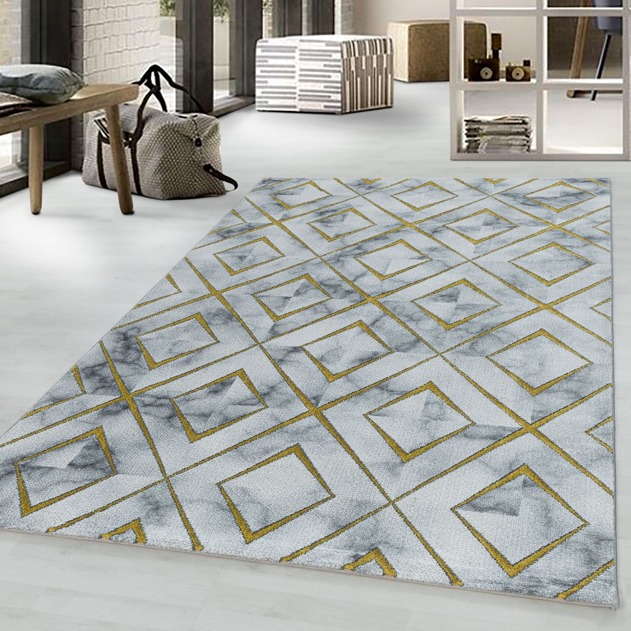 Ayyildiz Teppich, NAXOS 3811, GOLD, 140 x 200 cm
