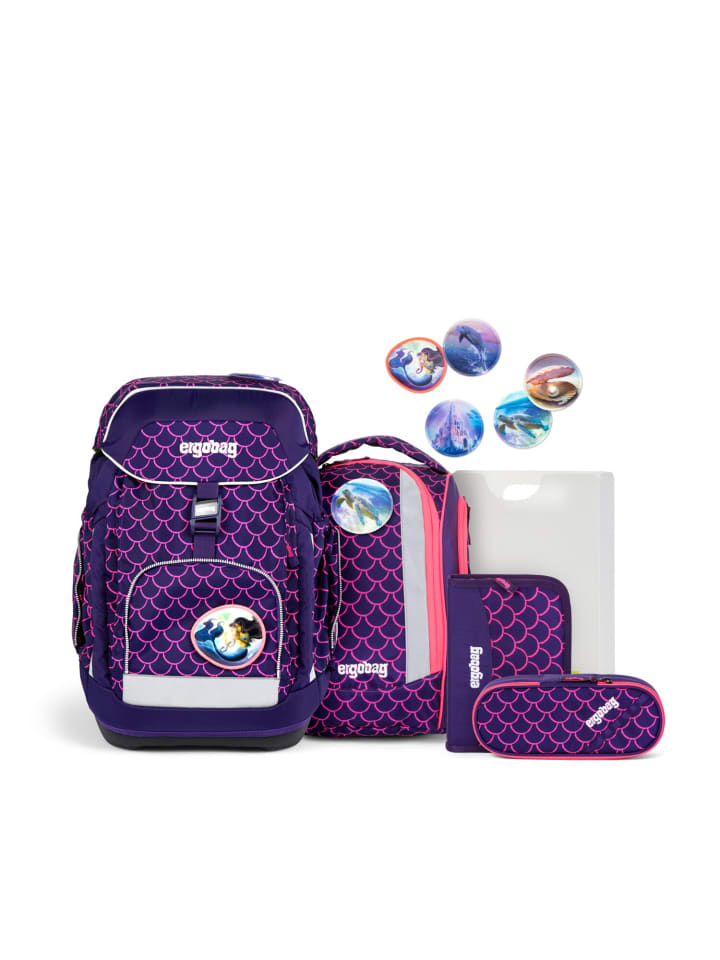 Ergobag Grundschulranzen-Set MAXI PerlentauchBär in lila/pink günstig kaufen onesize