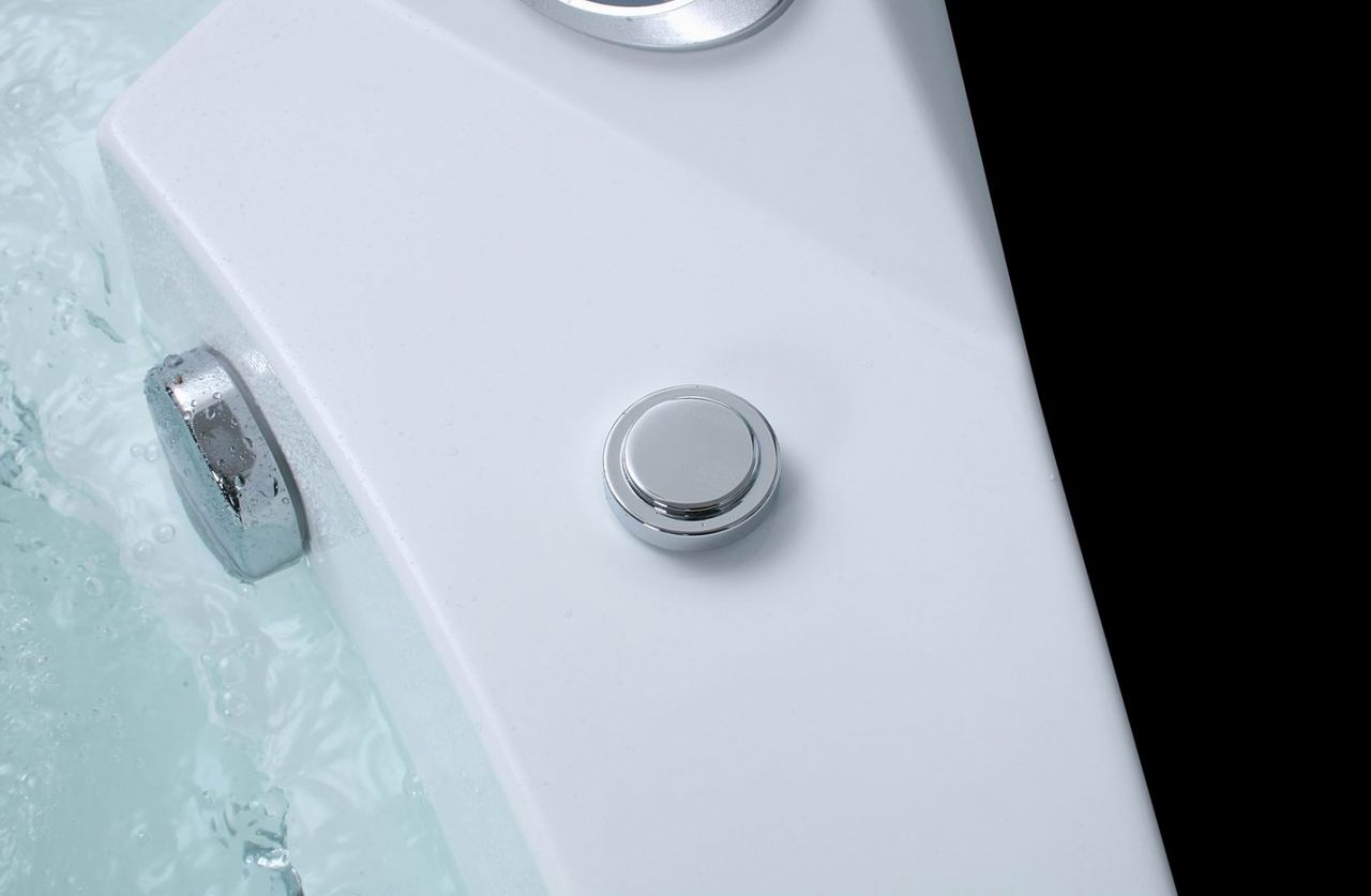 PureHaven Whirlpool 152x152 cm Heizung Reinigungsprogramm & Lichttherapie Wasserfall 12 Hydrojets