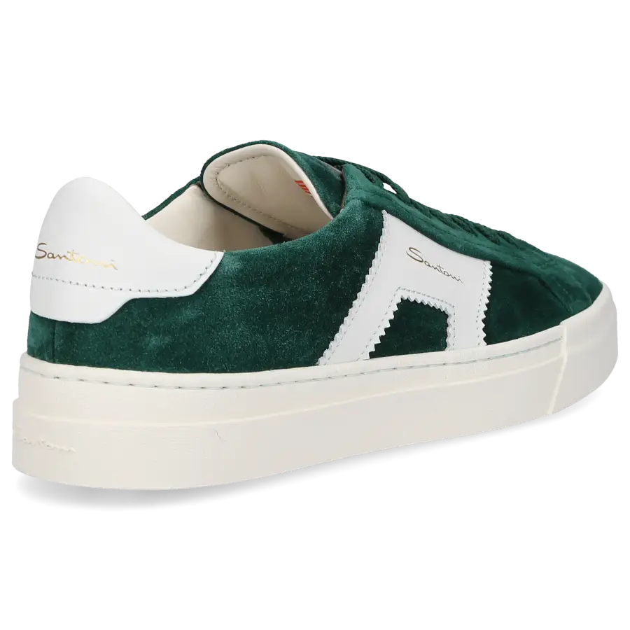 Santoni - Sneaker low DOUBLE BUCKLE Veloursleder - grün