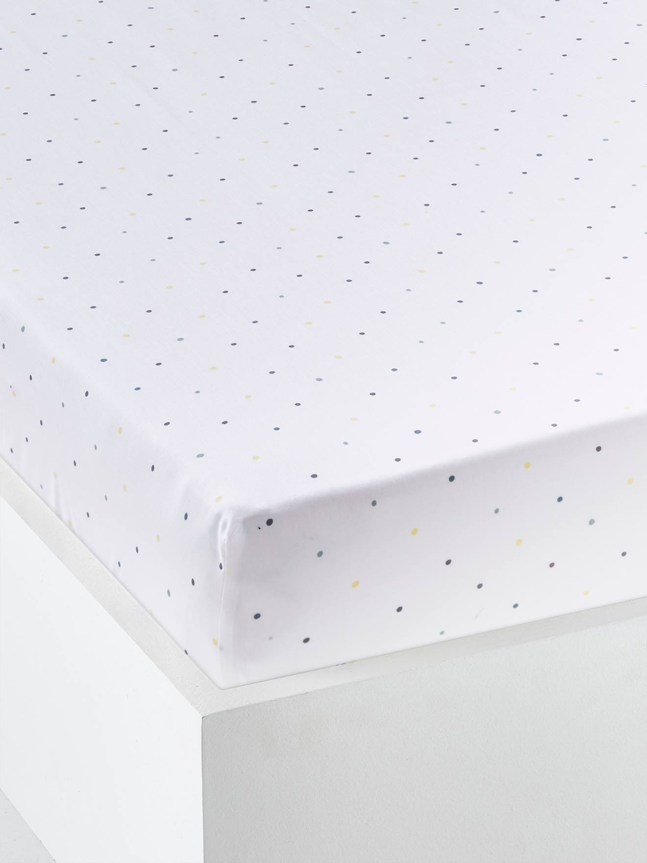 Drap-housse bébé MENTHE A L'EAU blanc / multicolore