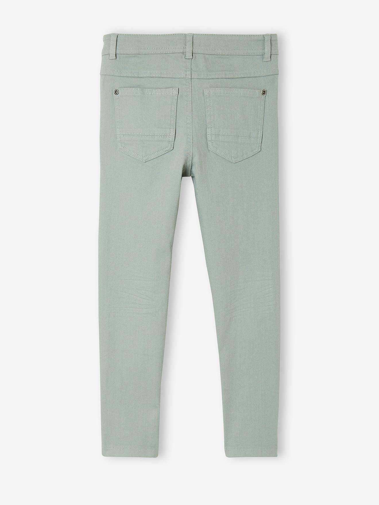 Pantalon slim MorphologiK FIN garçon vert sauge