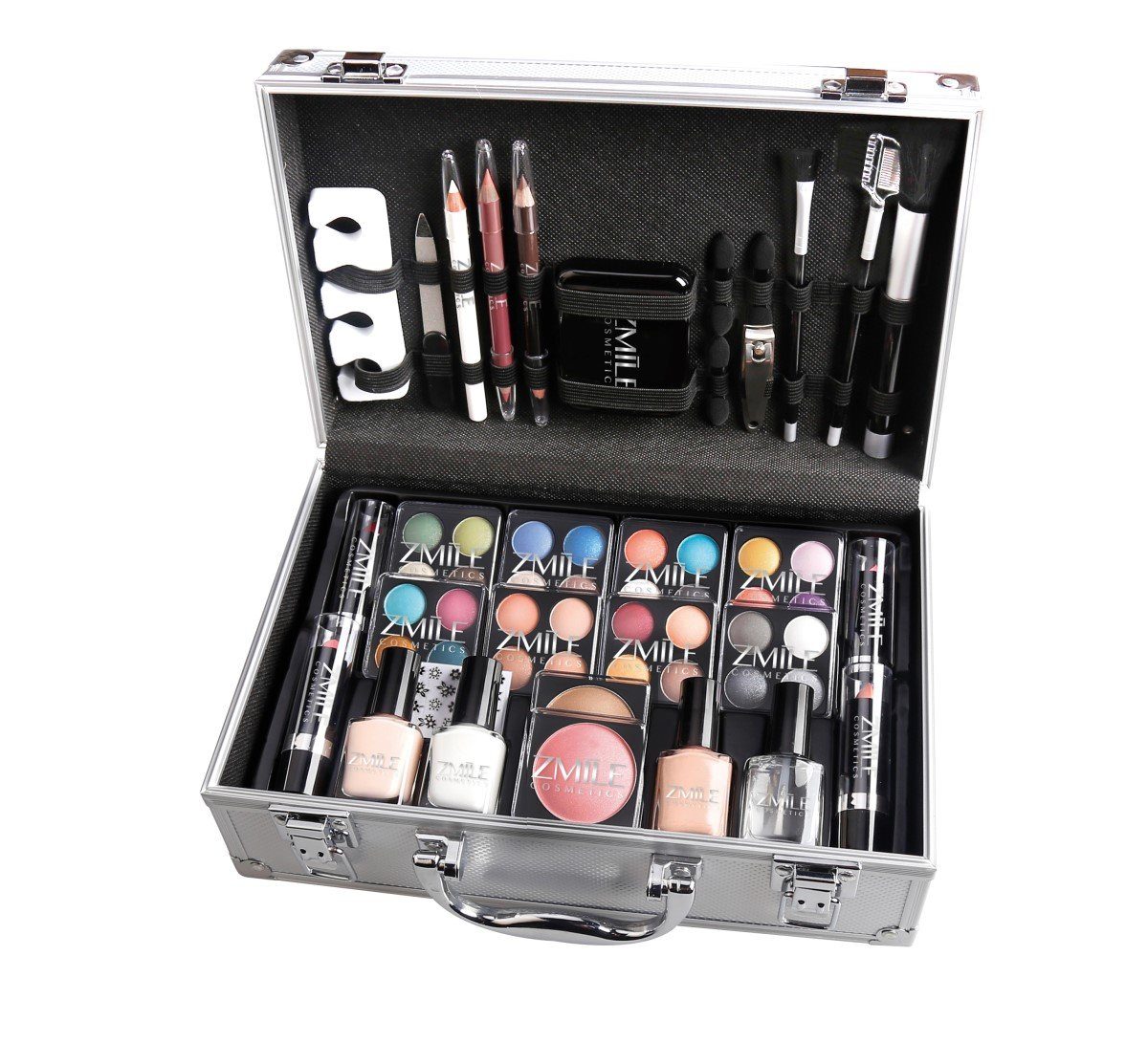 ZMILE COSMETICS Kosmetikkoffer SFBA Schminkkoffer Set Alu Profi-Qualität mit French Manicure 58 teili