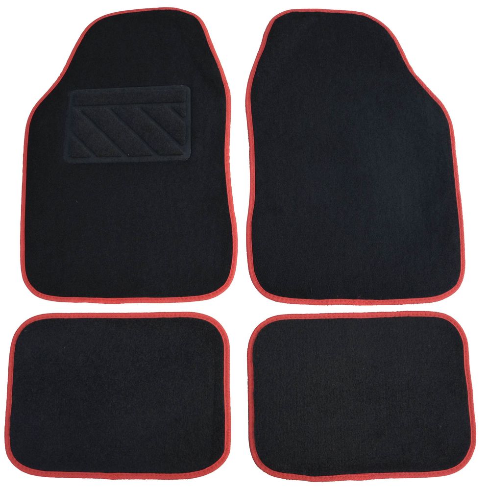 Unikar universal-Textilfußmatten im 4-teiligen Set, schwarz-rot, von Norauto - ATU
